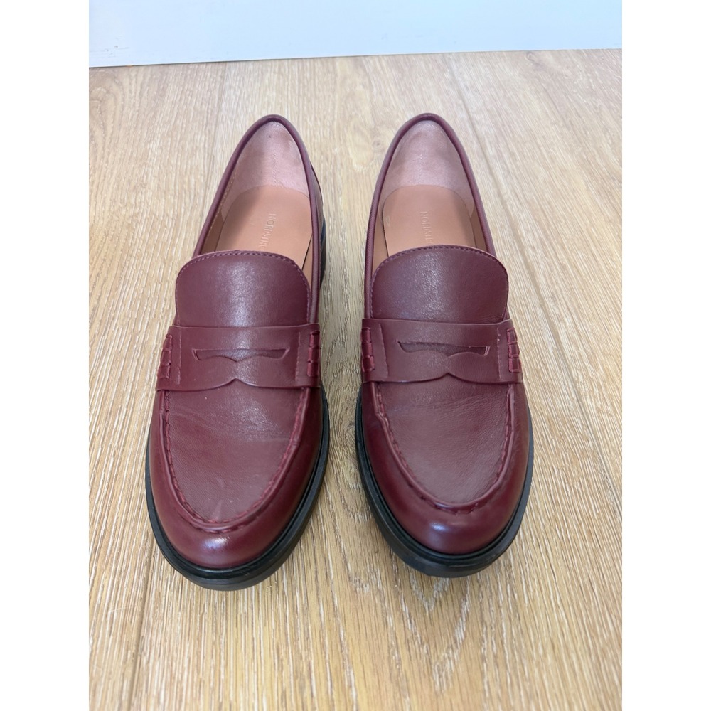 Nordstrom Nola Lafayette Leather Penny Loafers Burgundy Oxblood Shoes 6.5M